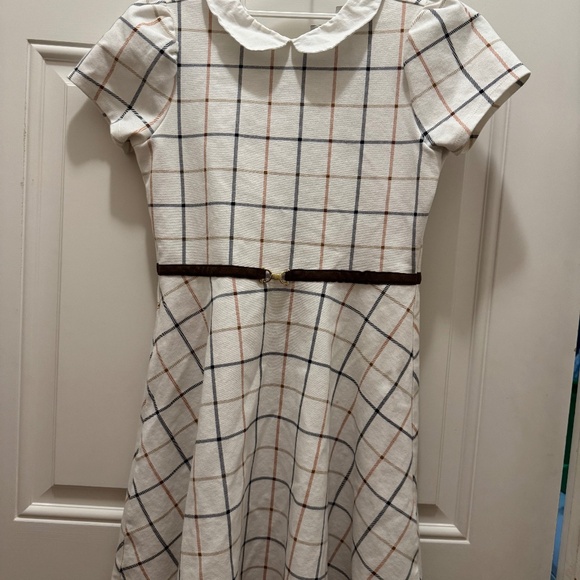 JANIE AND JACK PLAID PONTE DRESS SIZE 12 - Picture 1 of 4